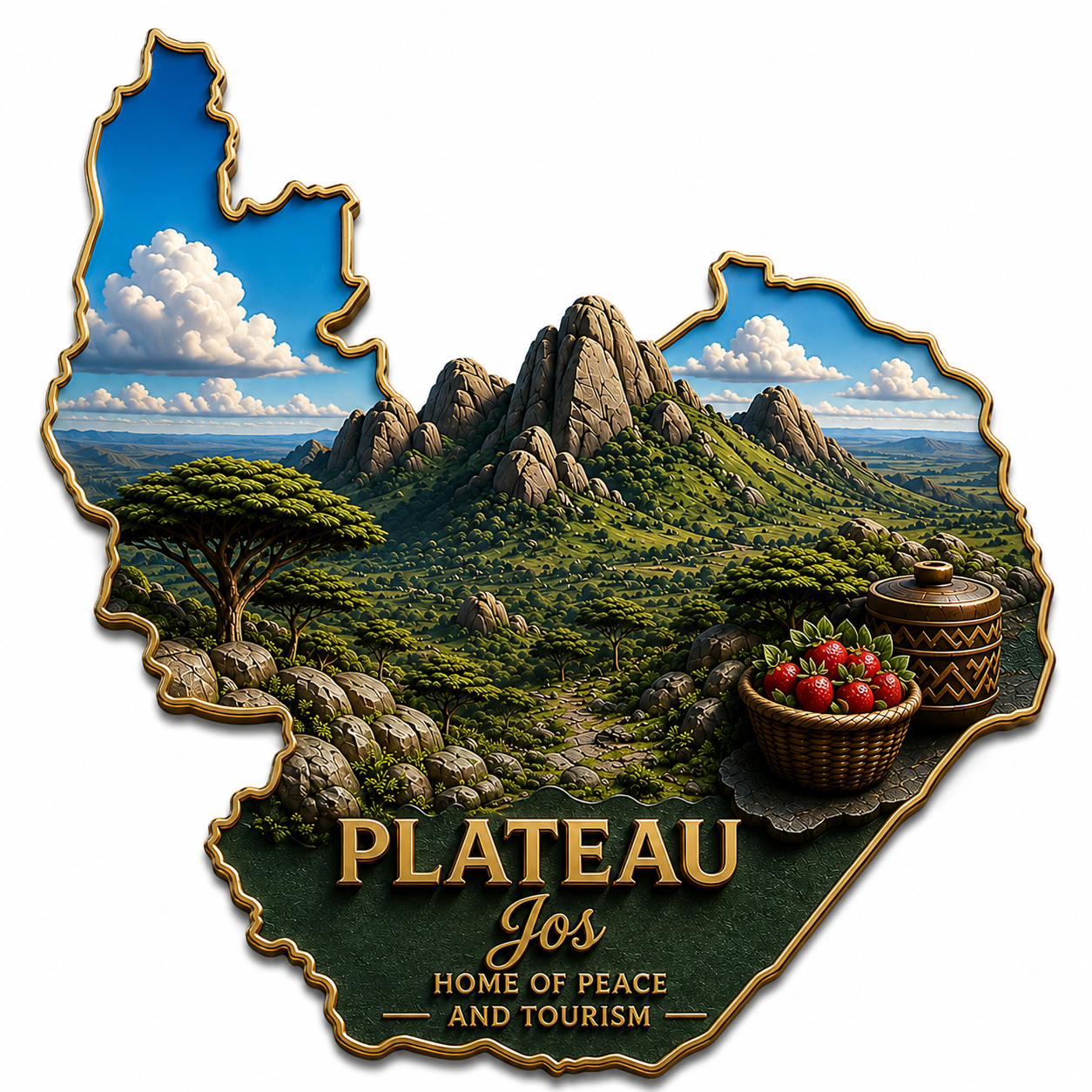 Plateau State Fridge Magnet
