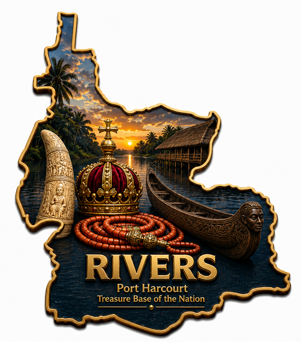 Rivers State Fridge Magnet